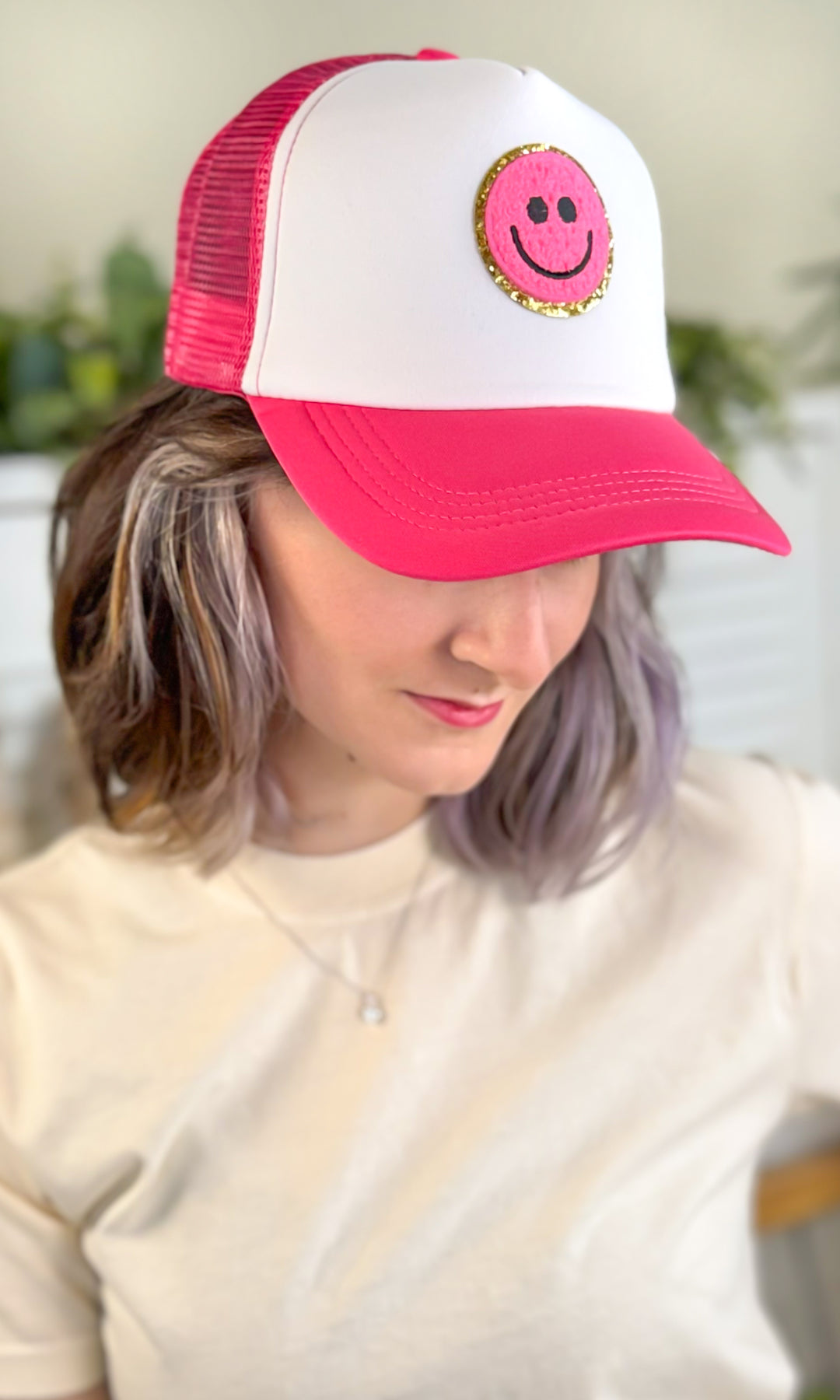 Smiley Ideal Chenille Trucker Hat