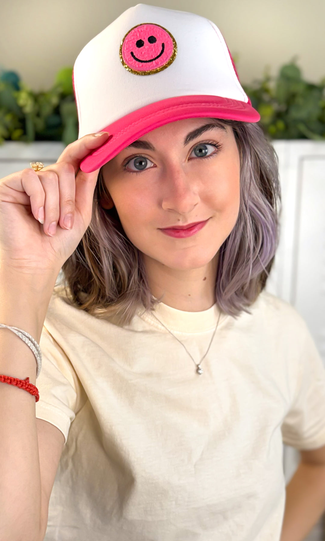 Smiley Ideal Chenille Trucker Hat