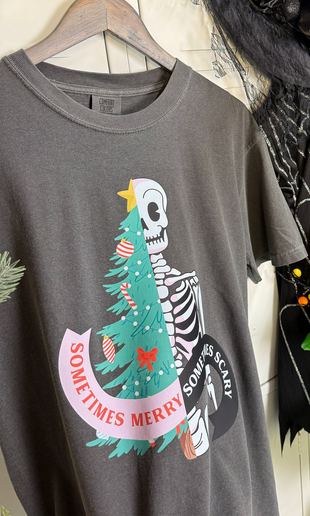Sometimes Merry Sometimes Scary Graphic Comfort Color T-Shirt