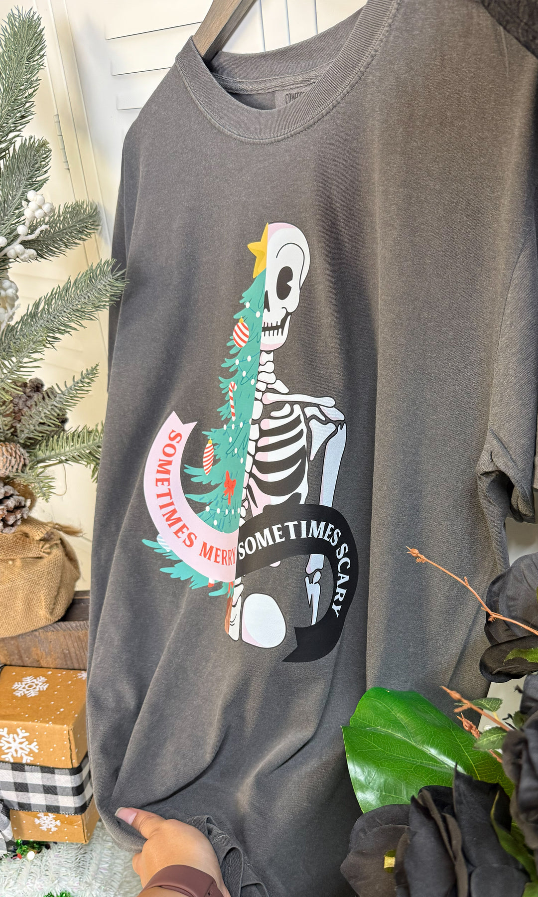 Sometimes Merry Sometimes Scary Graphic Comfort Color T-Shirt