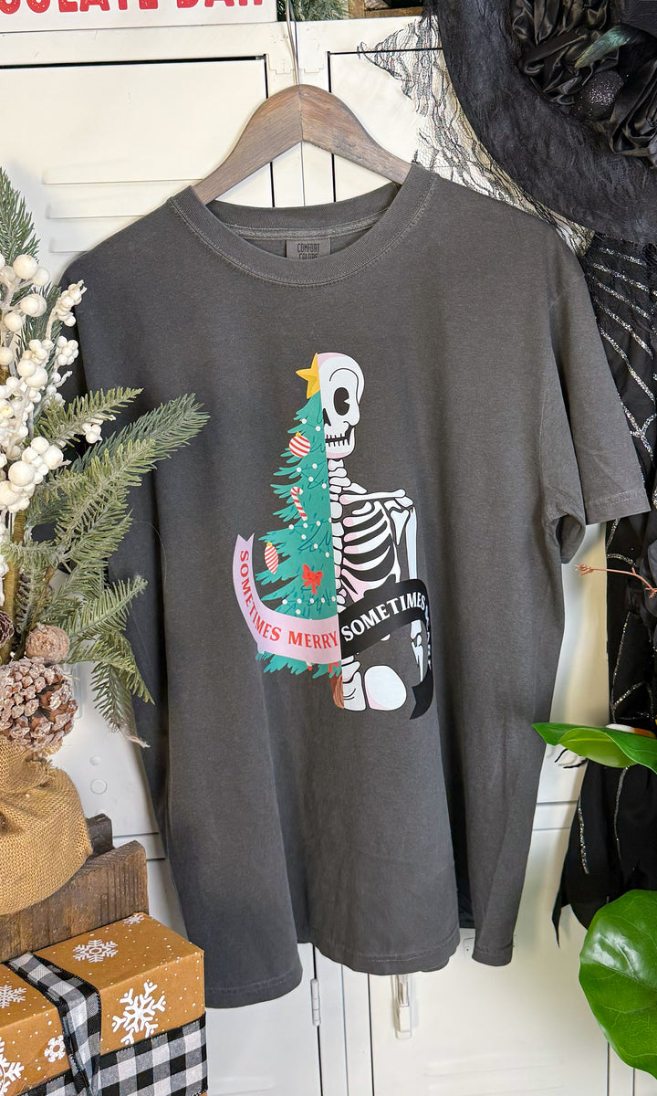 Sometimes Merry Sometimes Scary Graphic Comfort Color T-Shirt