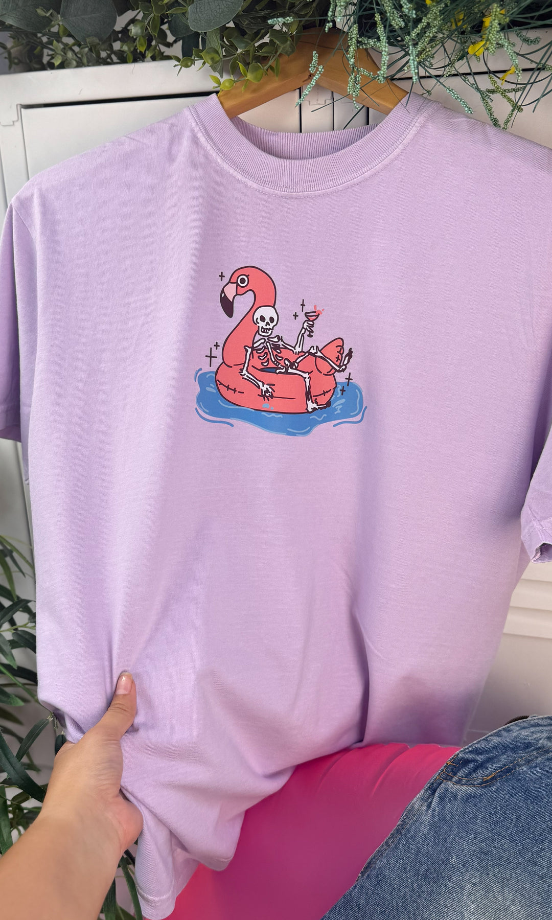 Spooky Time Flamingo Floaty Graphic Comfort Color T-Shirt