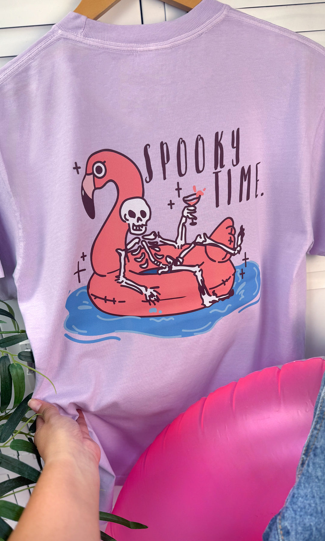 Spooky Time Flamingo Floaty Graphic Comfort Color T-Shirt