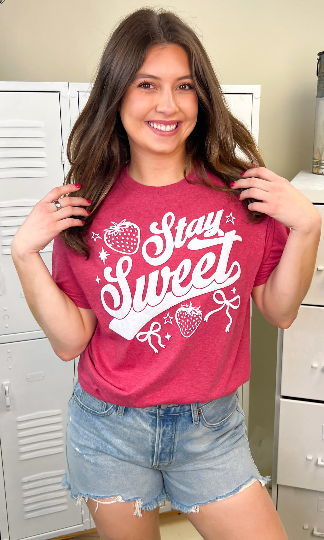 Stay Sweet Strawberry Puff Graphic Shirt