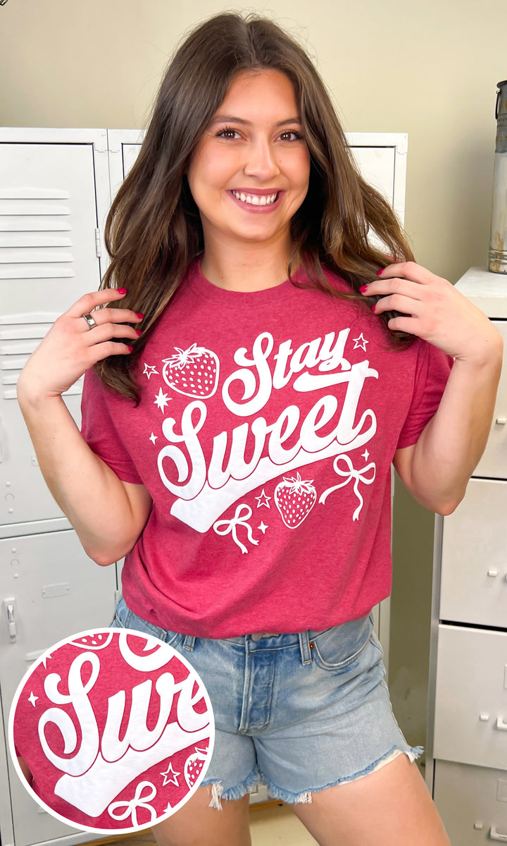 Stay Sweet Strawberry Puff Graphic Shirt