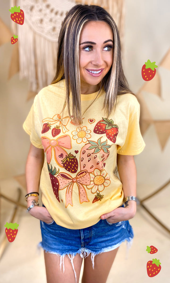 Strawberry Bows Graphic T-Shirt
