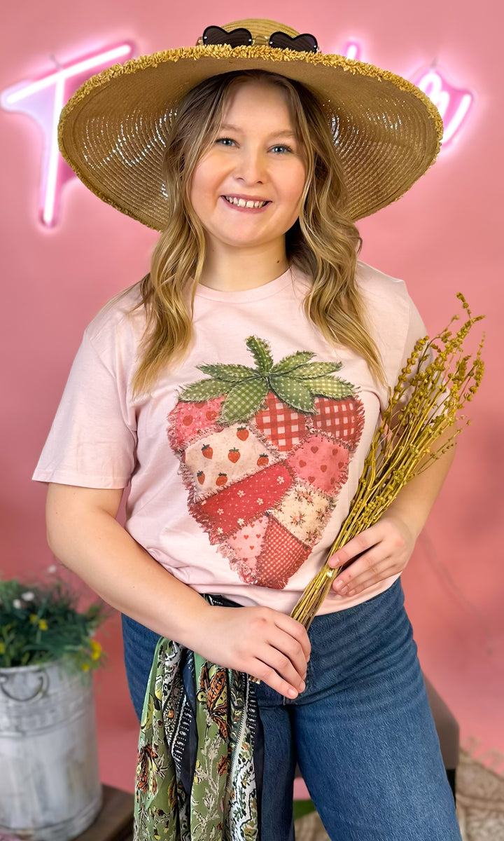 Strawberry Patchwork Graphic T-Shirt
