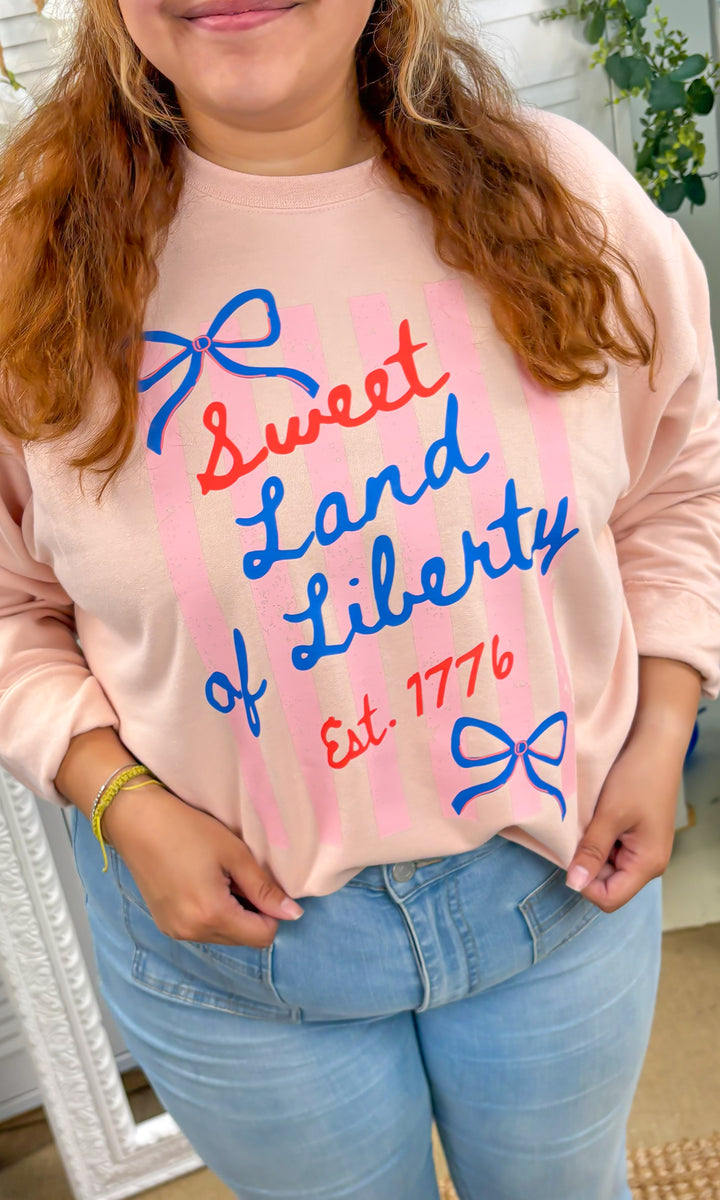Sweet Land of Liberty Bows Graphic Sweatshirt