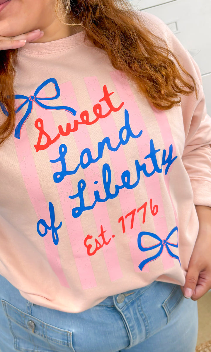 Sweet Land of Liberty Bows Graphic Sweatshirt