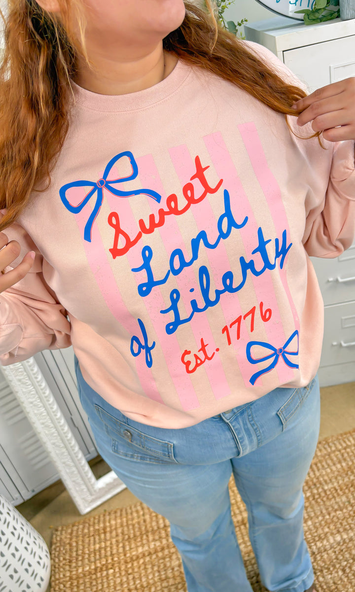 Sweet Land of Liberty Bows Graphic Sweatshirt