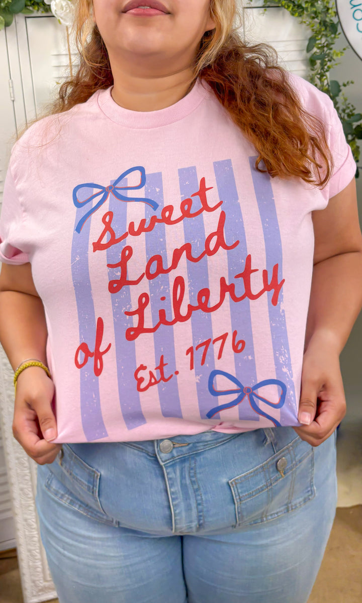 Sweet Land of Liberty Bows Graphic T-Shirt