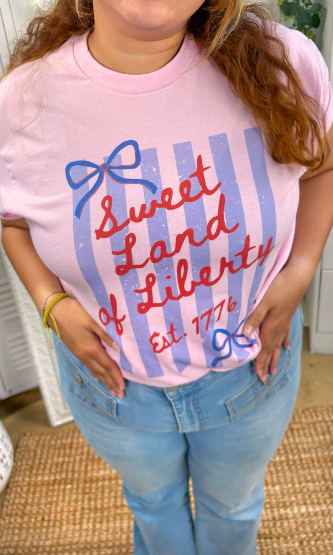 Sweet Land of Liberty Bows Graphic T-Shirt