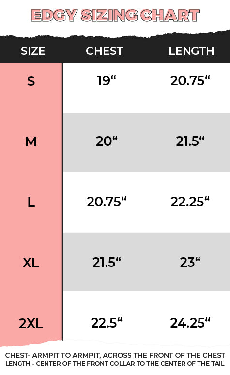 Teacher Bow Graphic Shirt sizing chart showing various sizes for a perfect fit at your favorite store.
