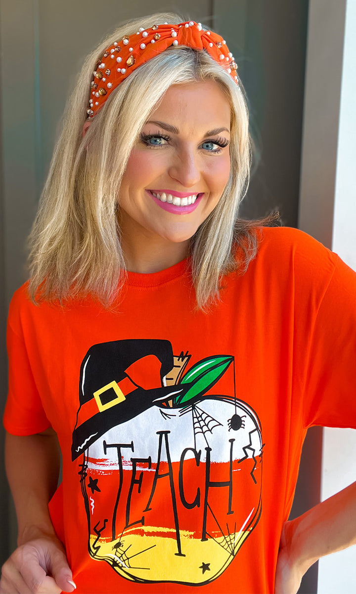 Teach Apple Halloween Graphic T-Shirt