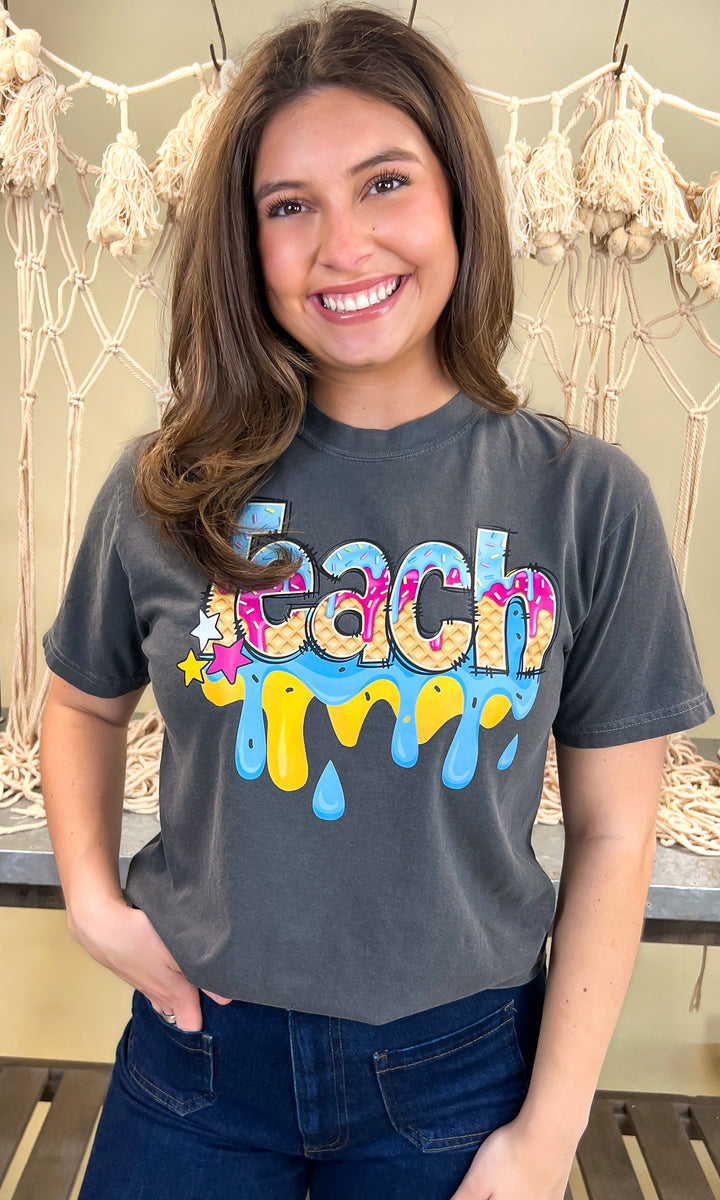 Teach Drip Comfort Color Graphic T-Shirt