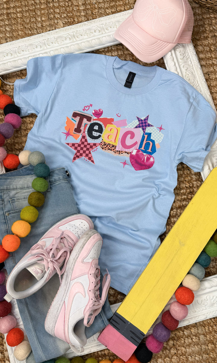 Teach Newspaper Notes Graphic T-Shirt