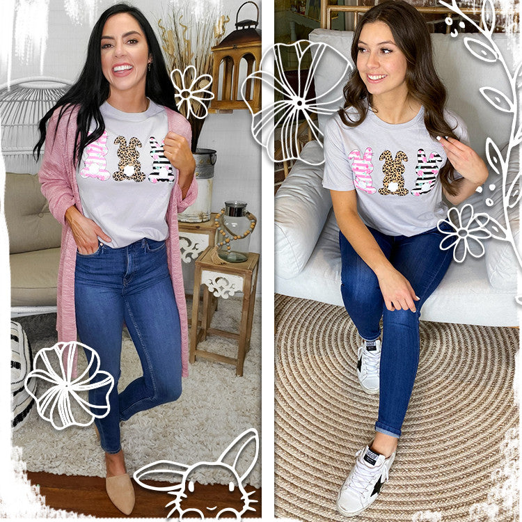 Three Trendy Bunnies Easter T-Shirt