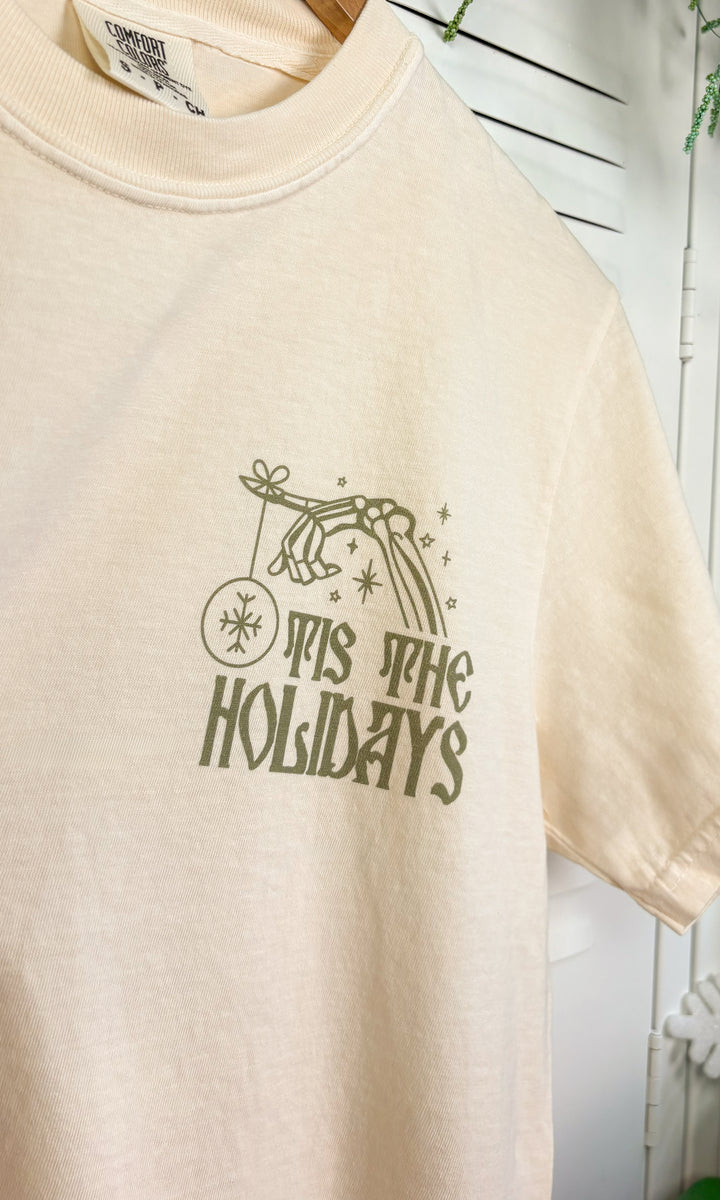 Tis The Holidays Skeleton Graphic Comfort Color T-Shirt
