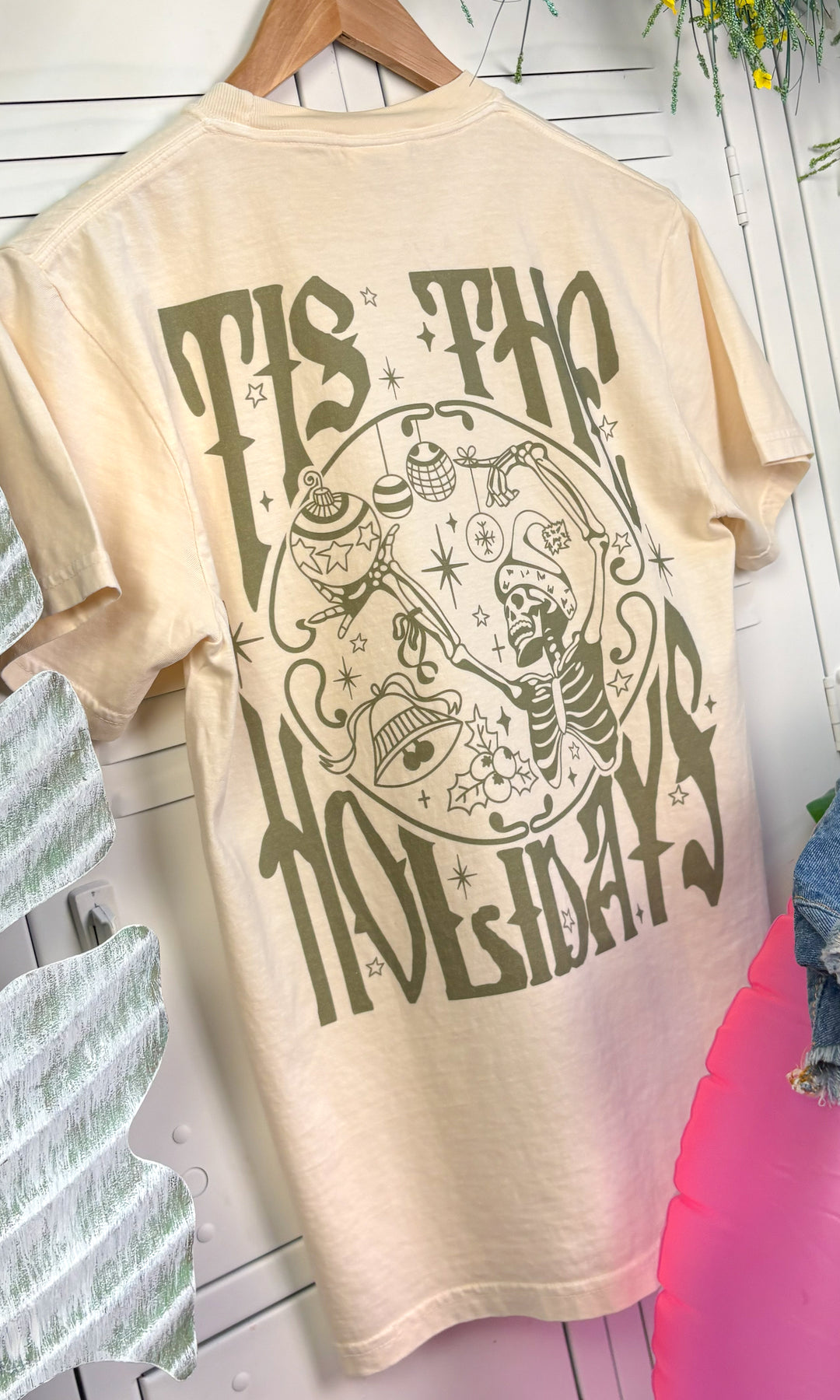 Tis The Holidays Skeleton Graphic Comfort Color T-Shirt
