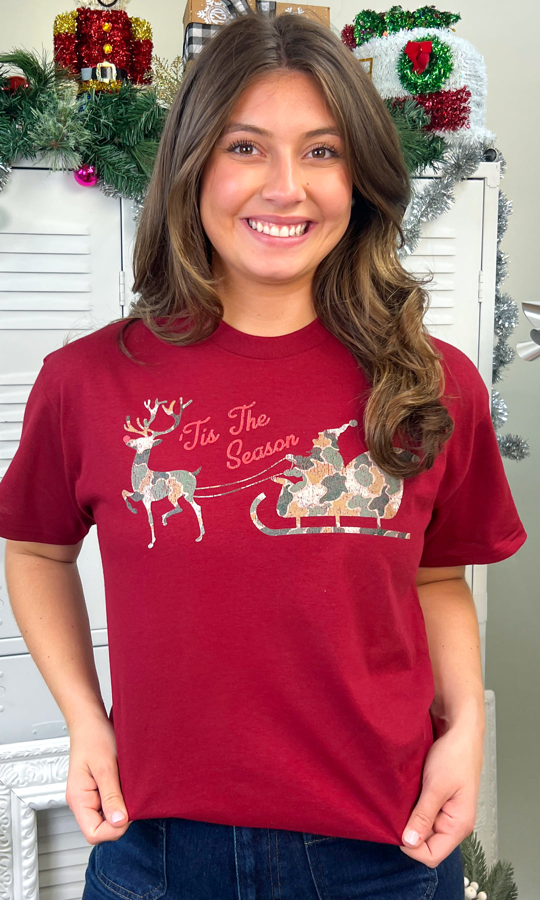Camo Tis the Season Christmas Graphic Shirt