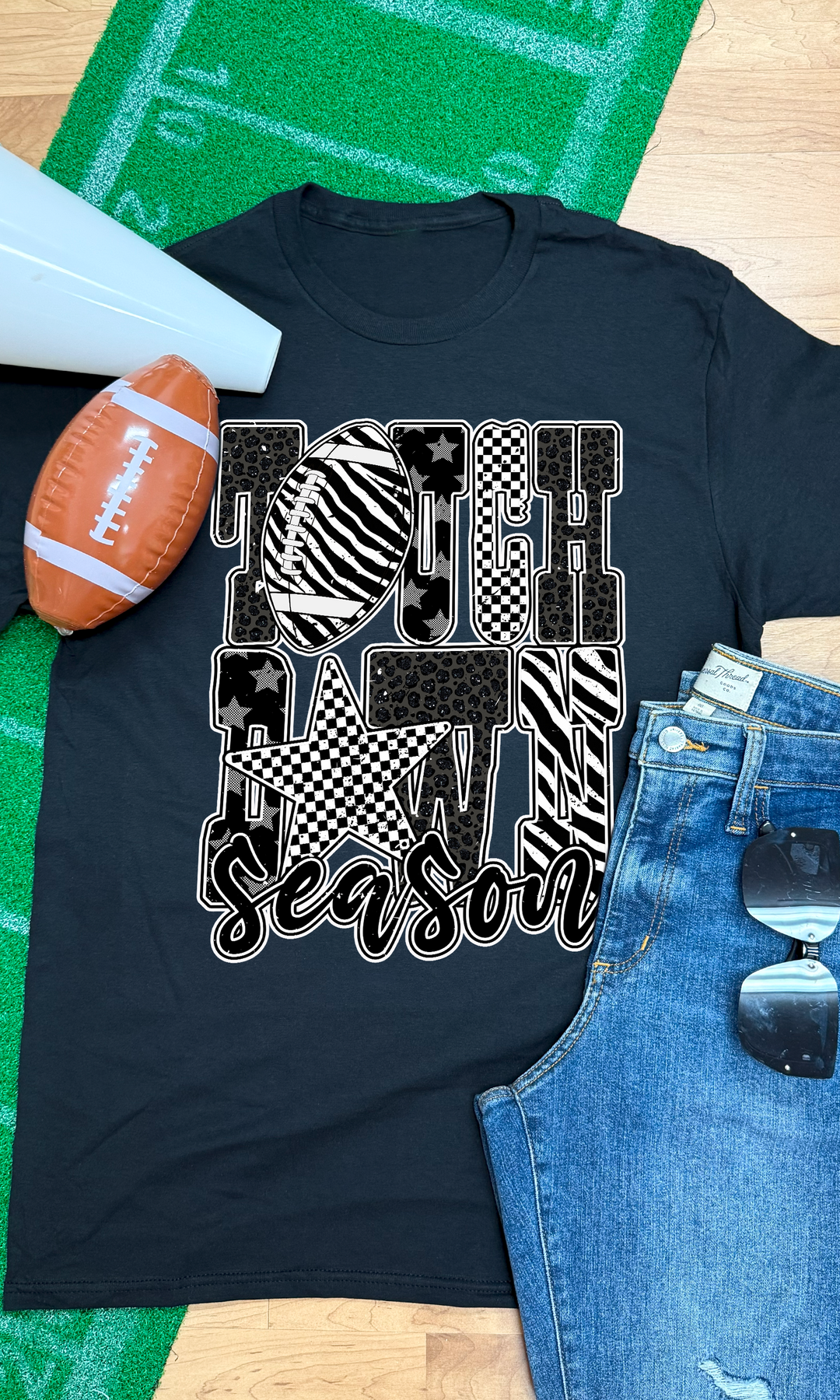 Touchdown Season Football Graphic T-Shirt