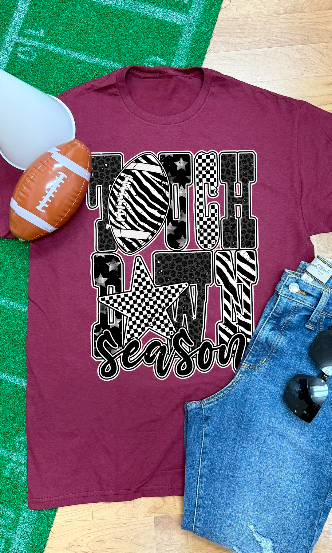 Touchdown Season Football Graphic T-Shirt