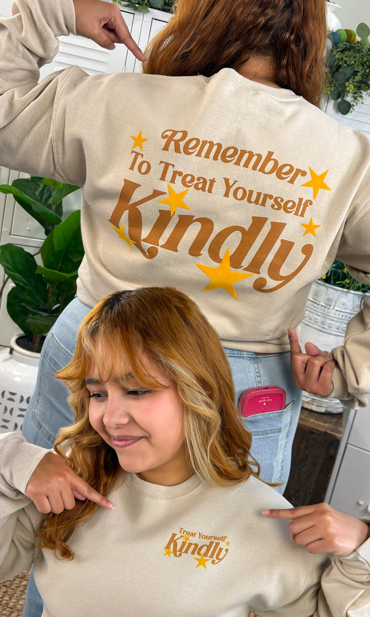 Treat Yourself Kindly Star Graphic Sweatshirt