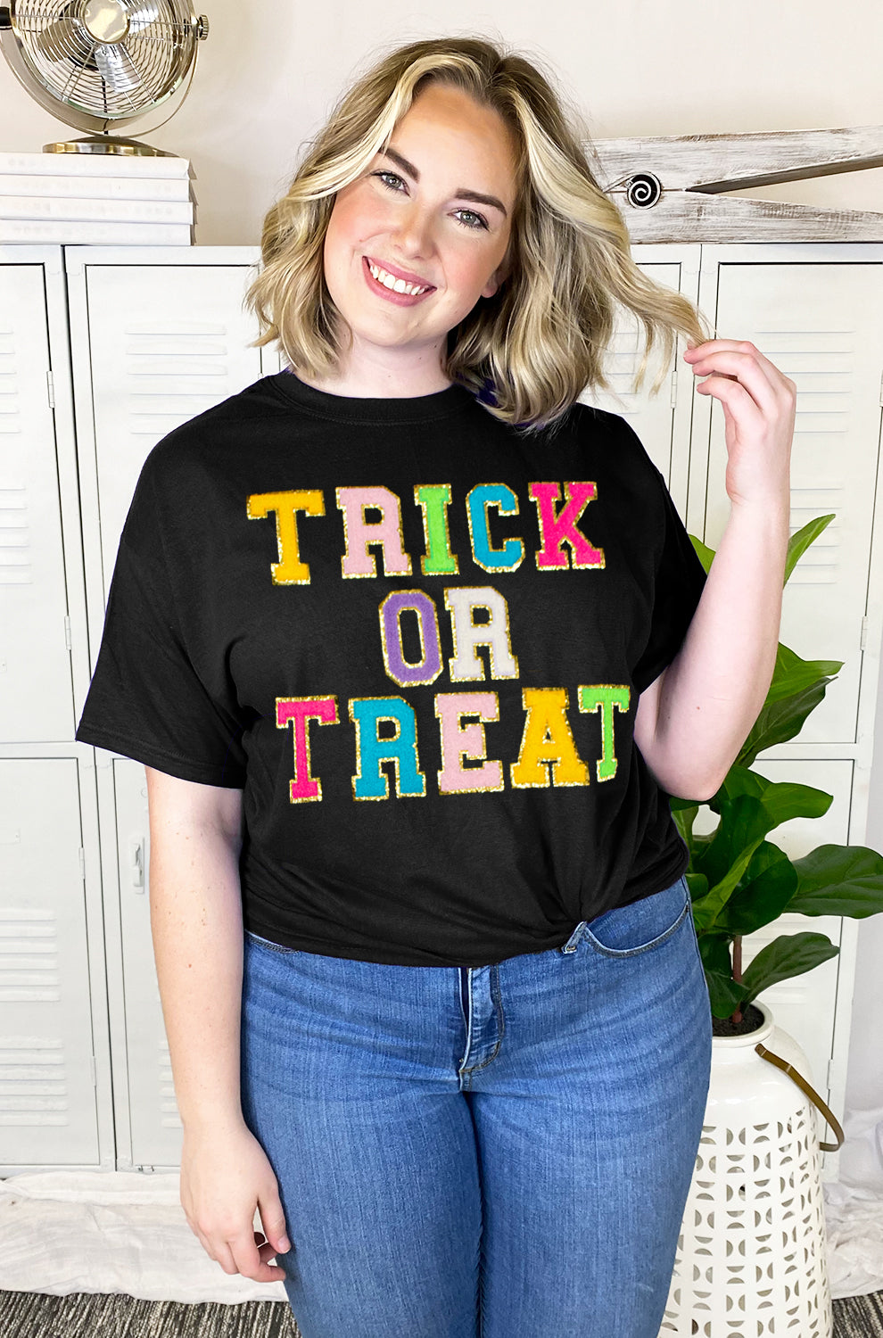 Trick OR Treat Ideal Chenille Graphic T-Shirt