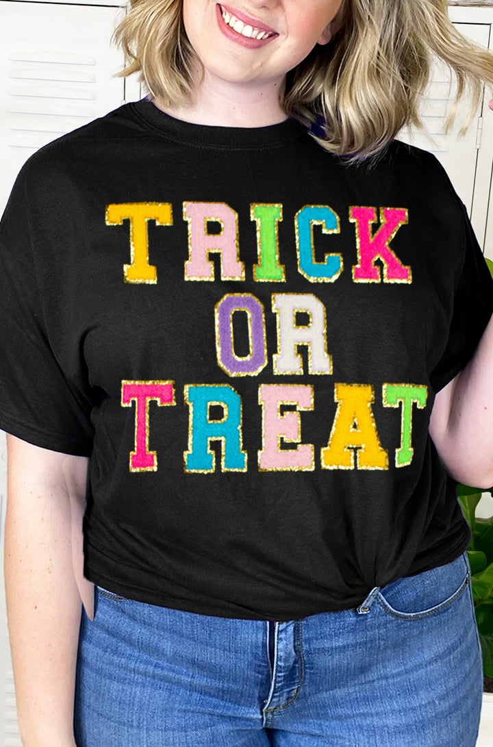 Trick OR Treat Ideal Chenille Graphic T-Shirt
