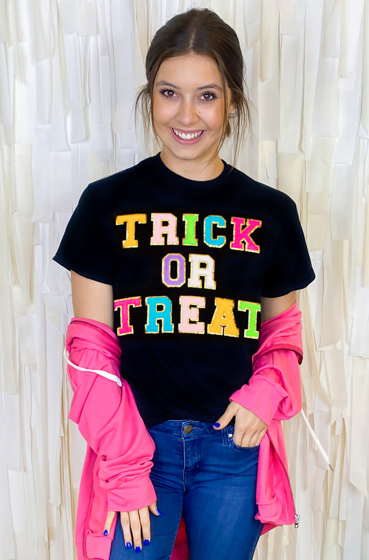 Trick OR Treat Ideal Chenille Graphic T-Shirt