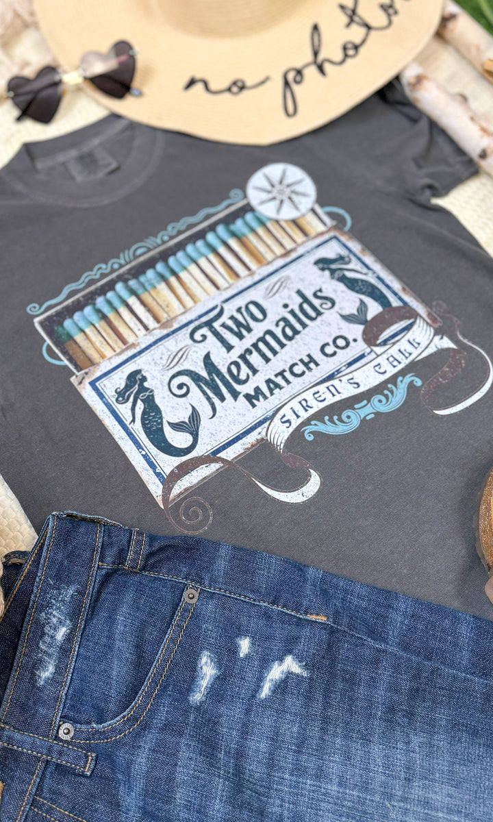 Two Mermaids Match Co. Comfort Color Graphic T-Shirt