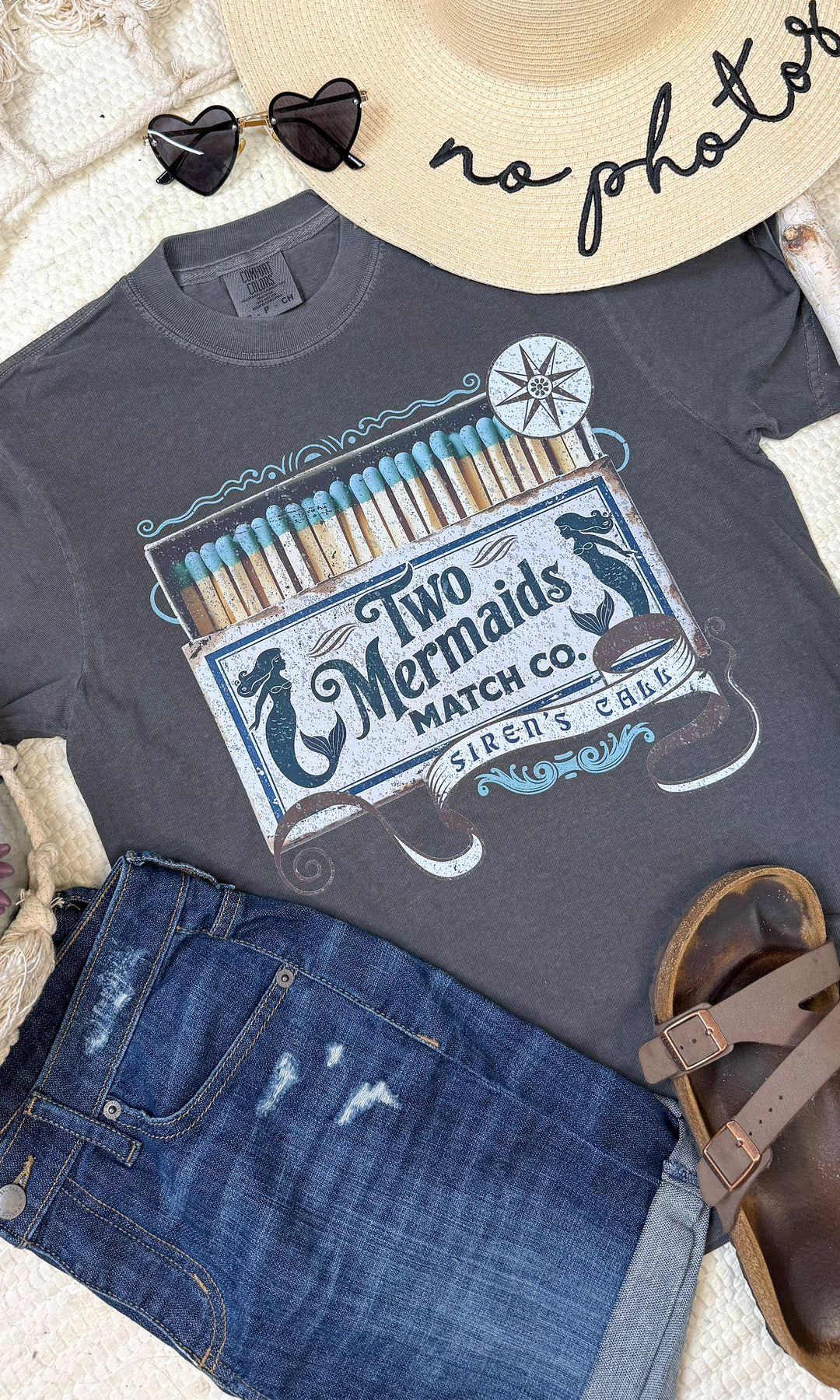 Two Mermaids Match Co. Comfort Color Graphic T-Shirt