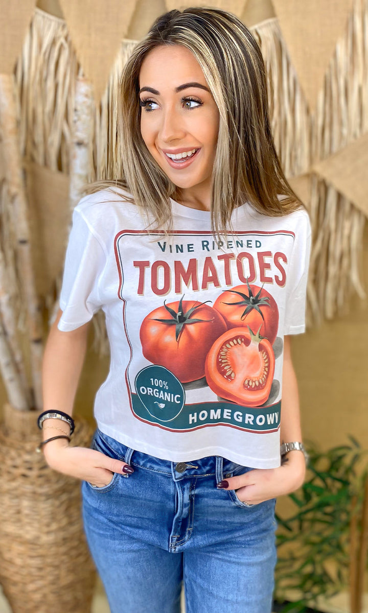 Vintage Fruit Graphic Crop Top T-Shirt