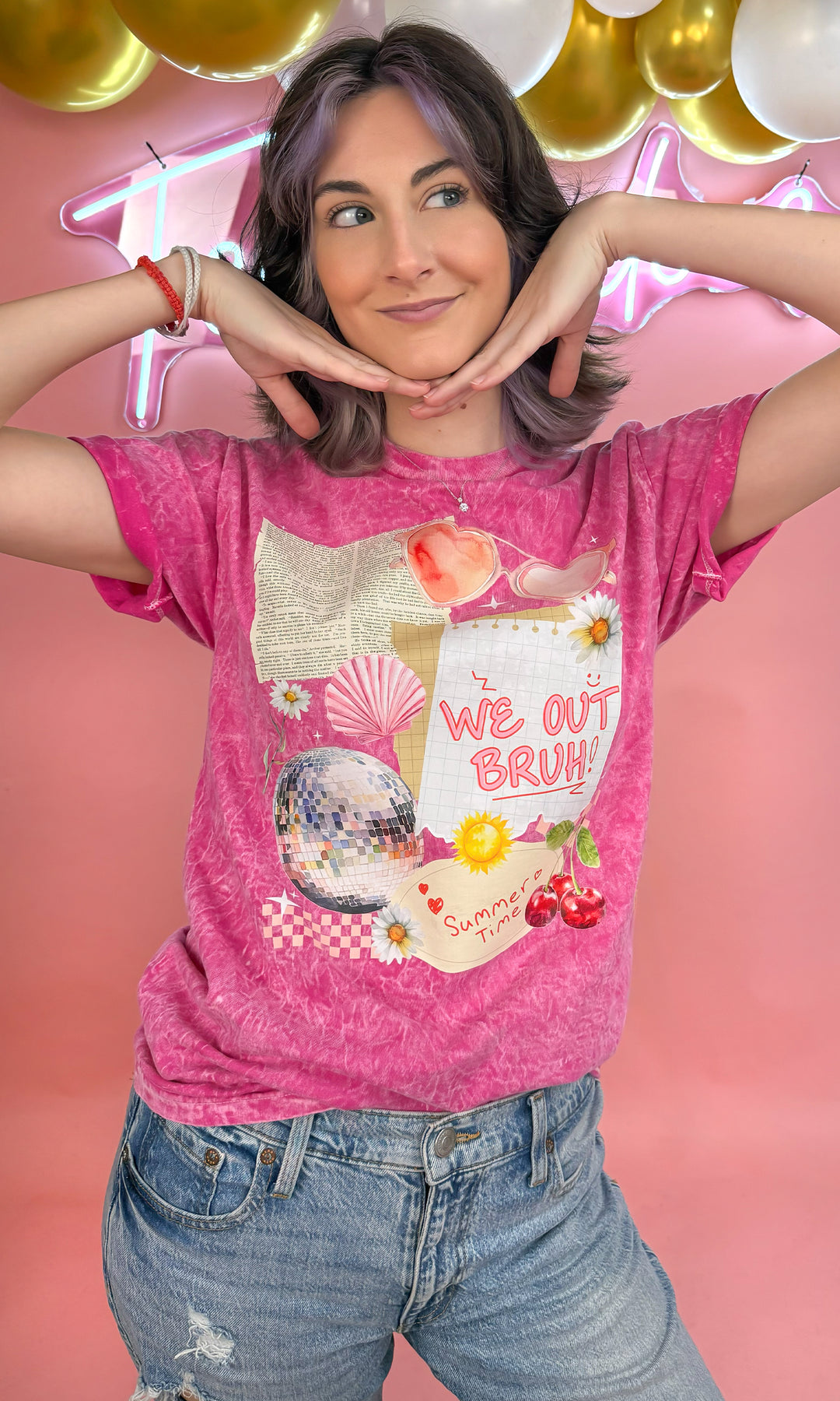 We Out Bruh Scrapbook Mineral Washed T-Shirt