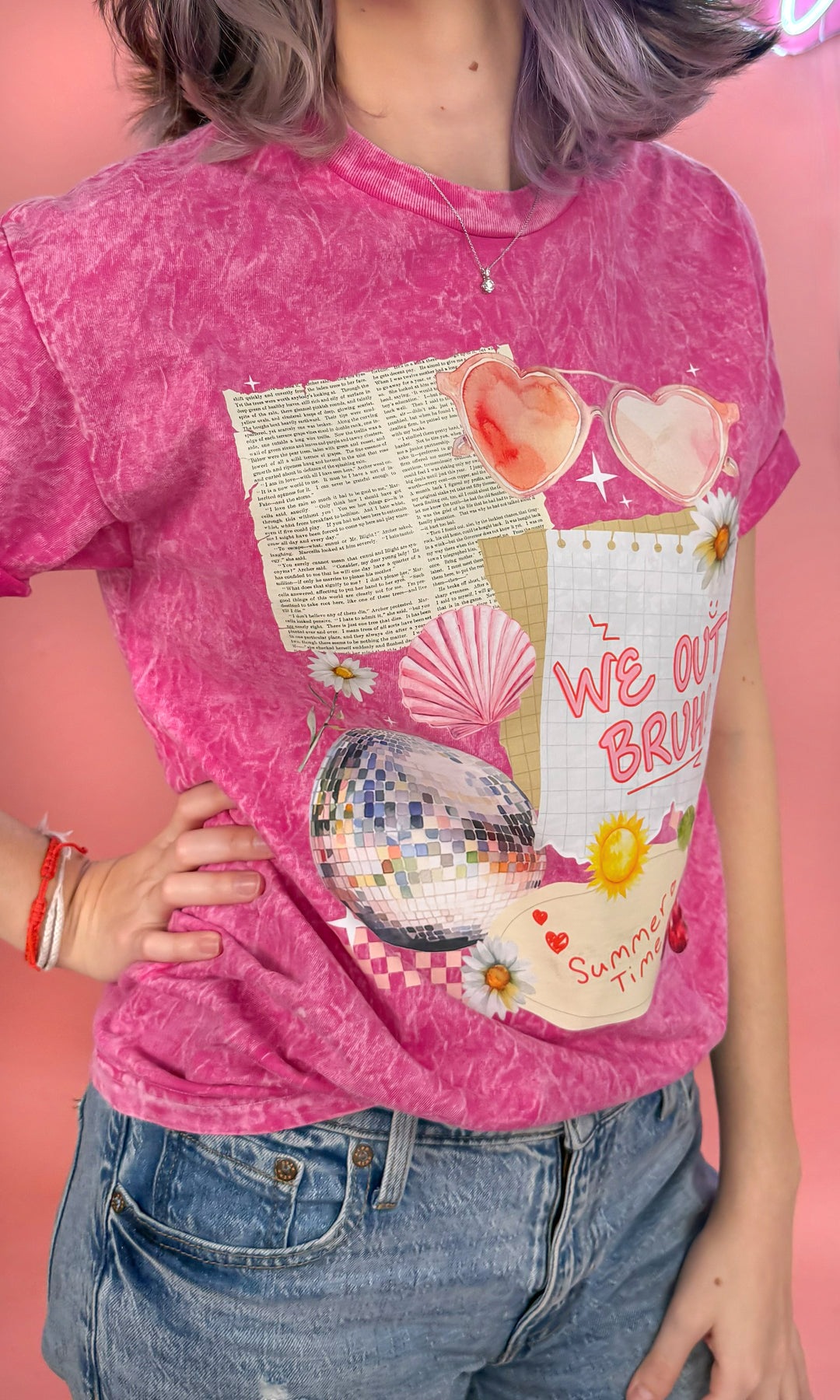 We Out Bruh Scrapbook Mineral Washed T-Shirt