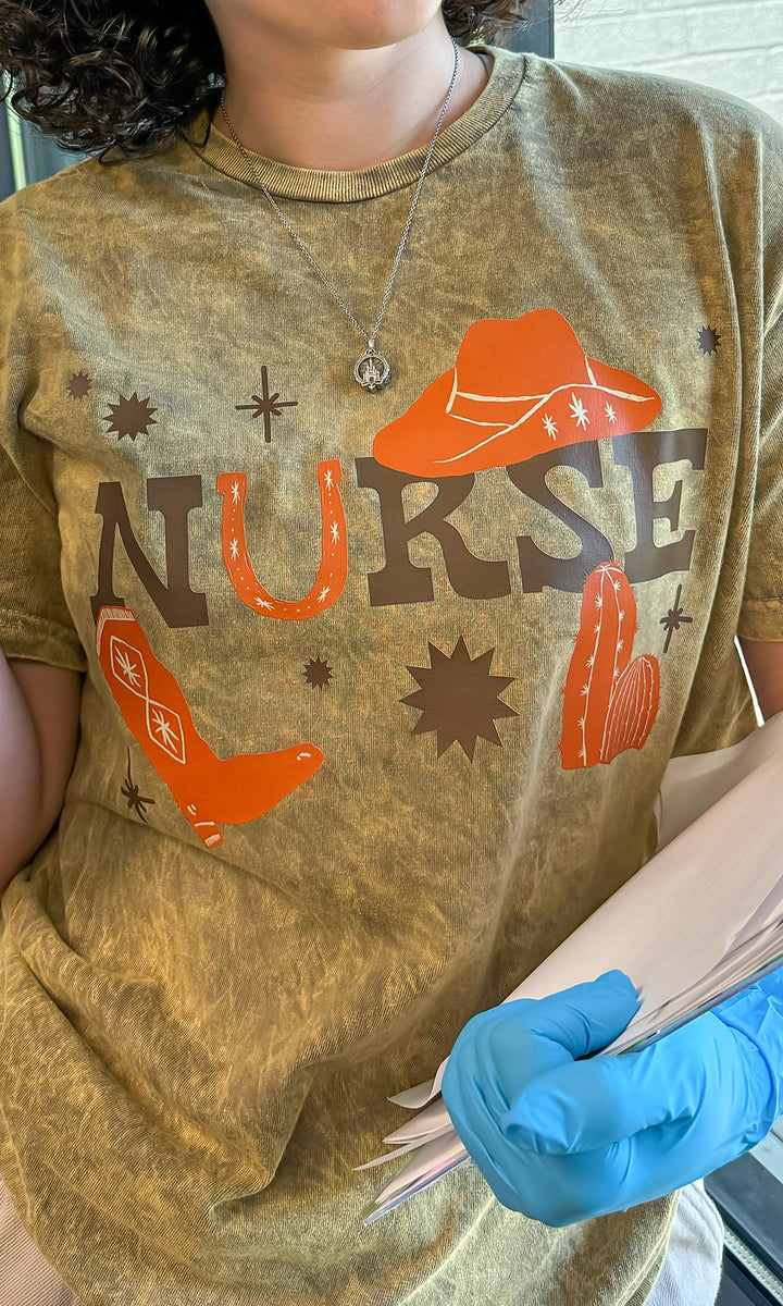 Western Nurse Mineral Wash Graphic T-shirt
