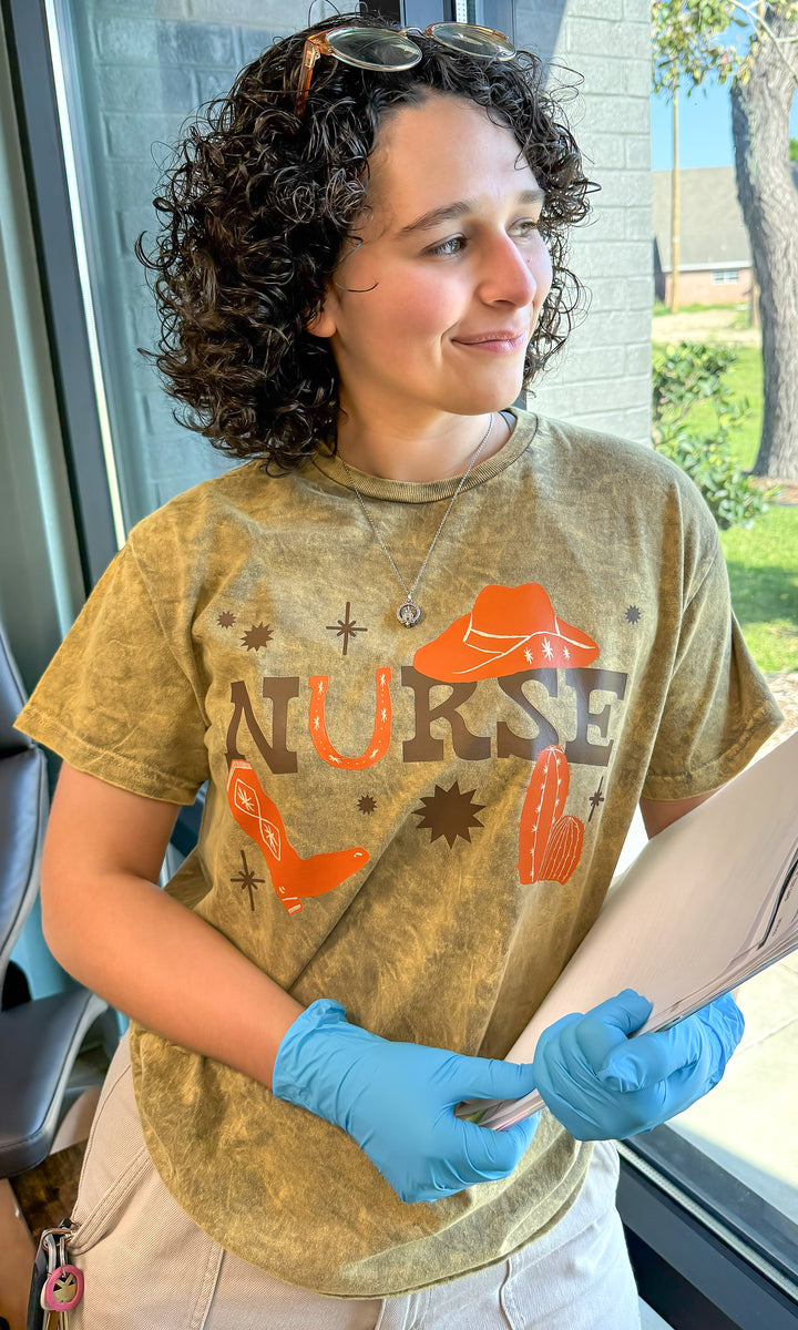 Western Nurse Mineral Wash Graphic T-shirt