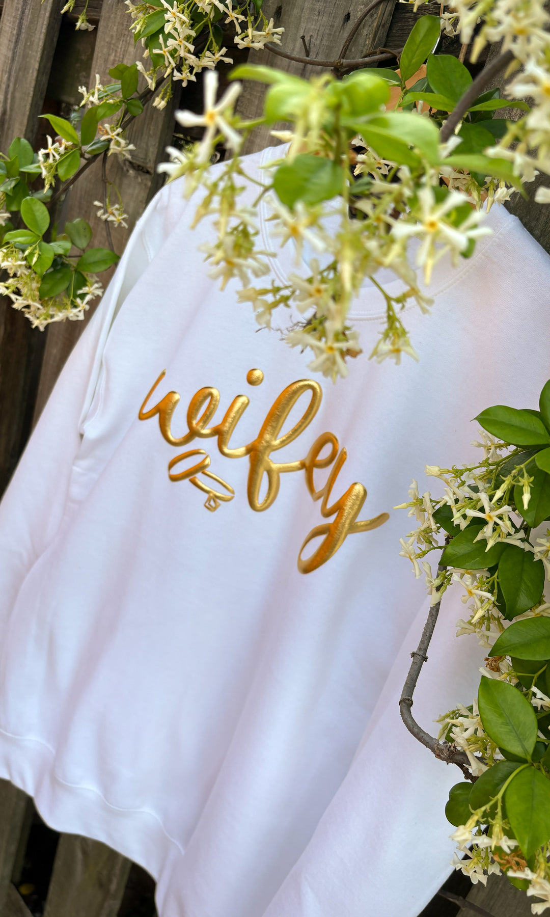 Wifey Gold Metalic Puff Graphic Sweatshirt