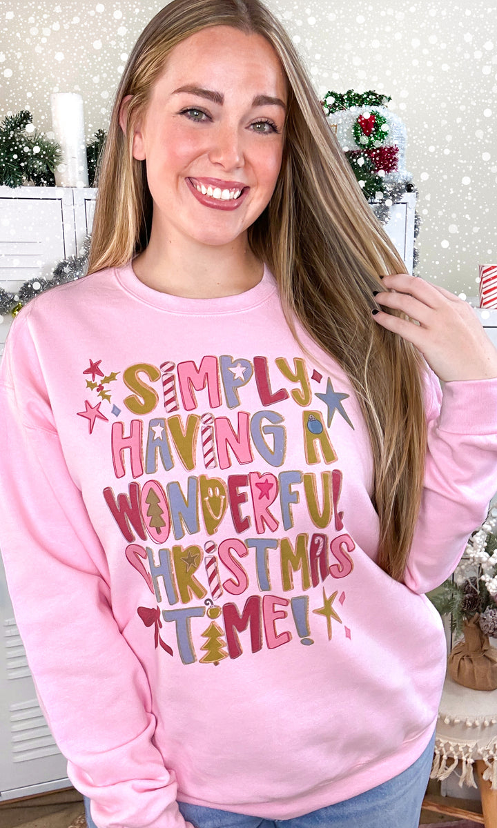 Wonderful Christmas Time Graphic Sweatshirt