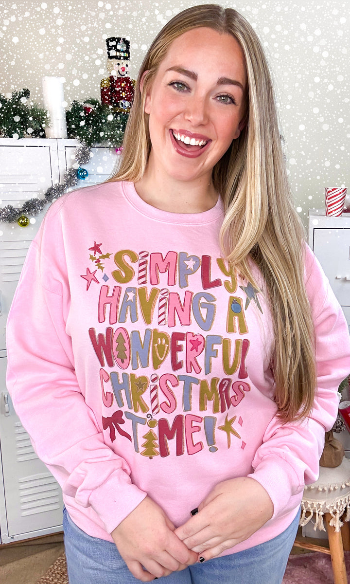 Wonderful Christmas Time Graphic Sweatshirt