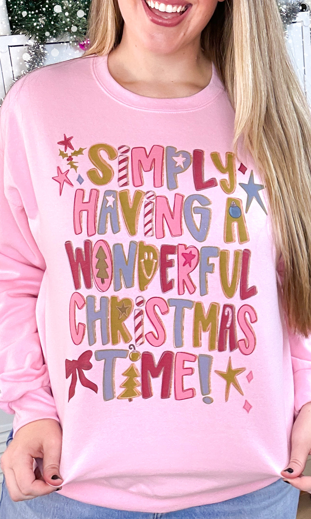 Wonderful Christmas Time Graphic Sweatshirt