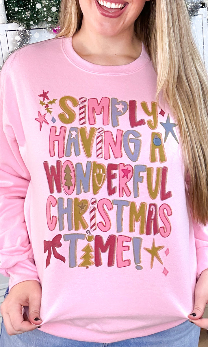 Wonderful Christmas Time Graphic Sweatshirt