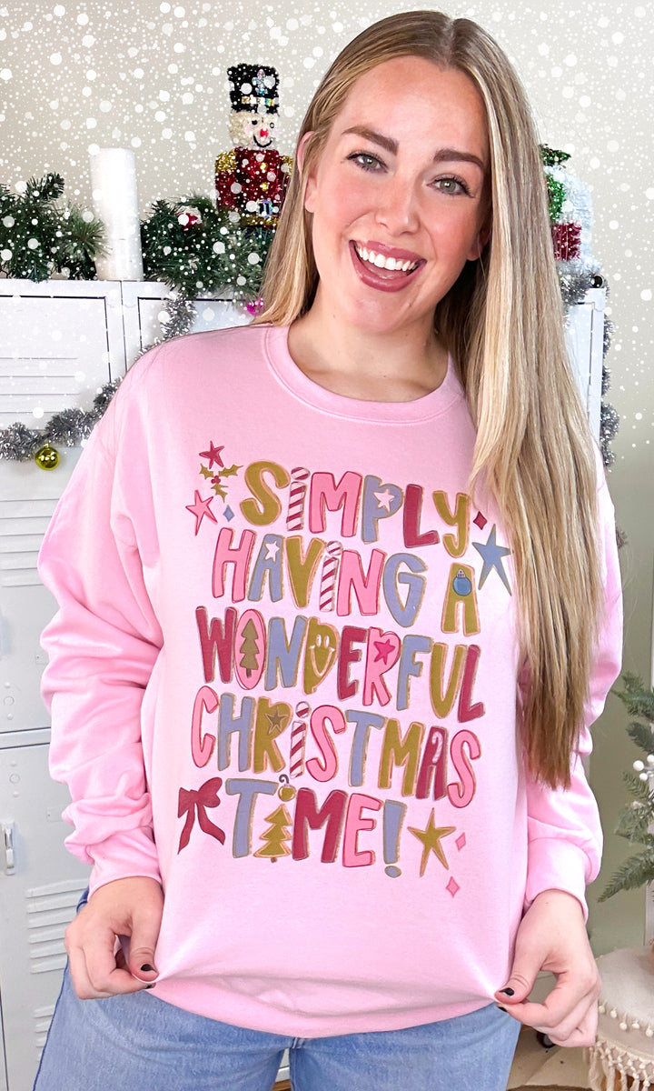Wonderful Christmas Time Graphic Sweatshirt