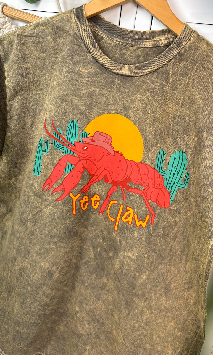 YEE-Claw Mineral Washed Graphic Shirt