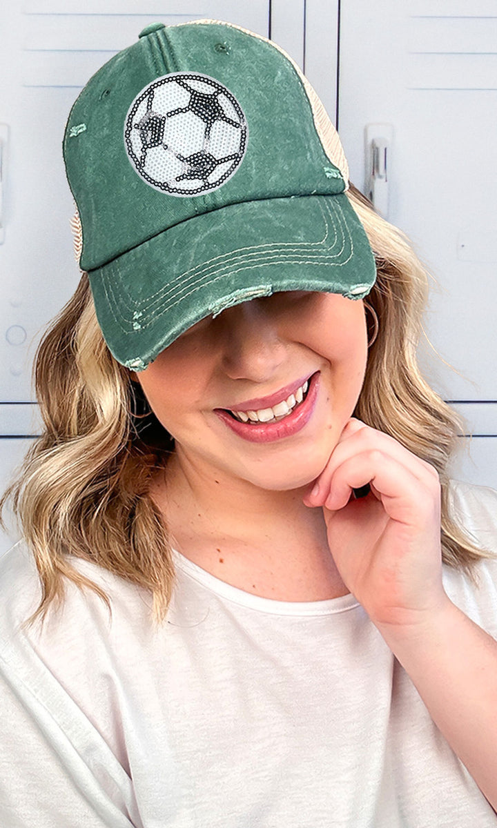 Sparkle Soccer Vintage Hat