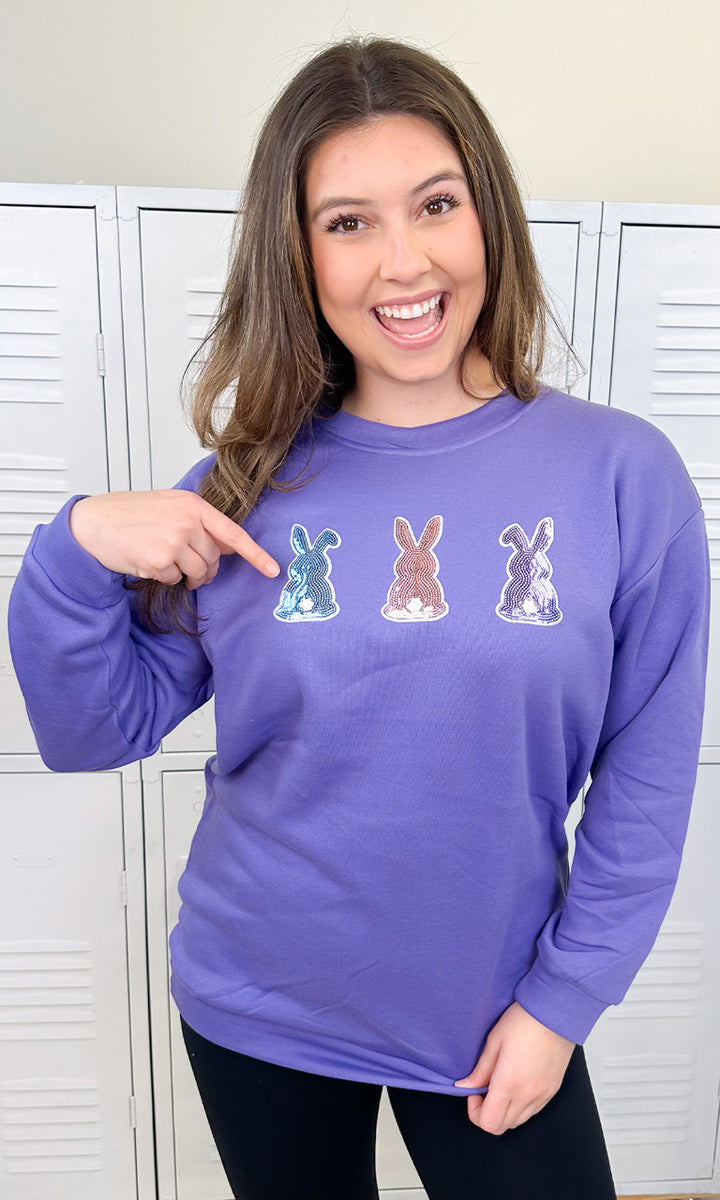 Sparkle Trendy Bunnies Adult Sweatshirt