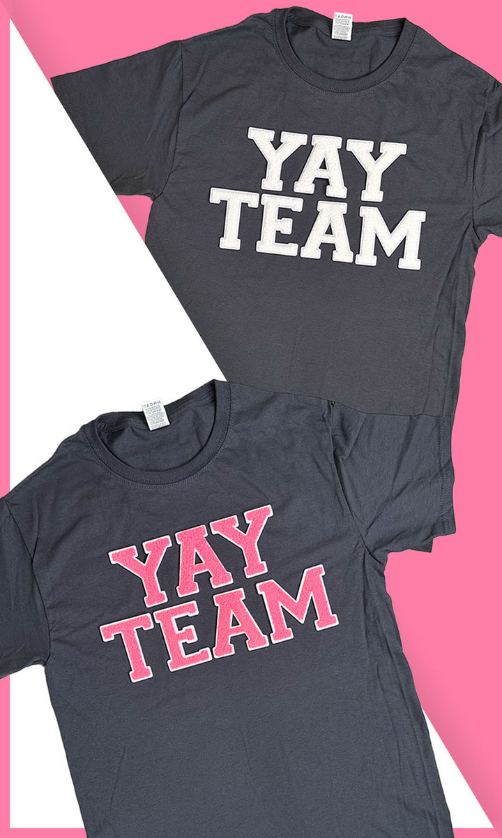 Soft Chenille Yay Team Boyfriend Long Sleeve