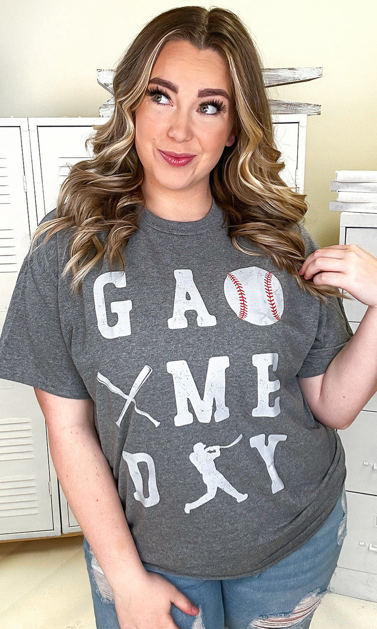 Game Day Baseball Typography Graphic T-Shirt