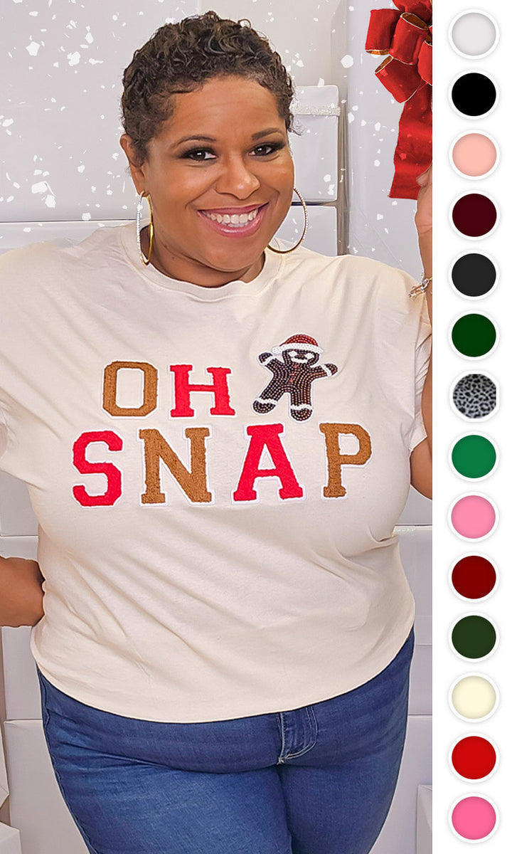 Soft Chenille Oh Snap Graphic T-Shirt