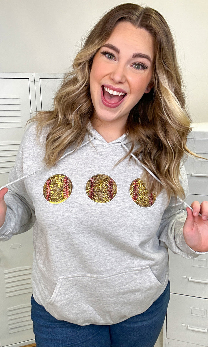 Sparkle Softball Adult Hoodie